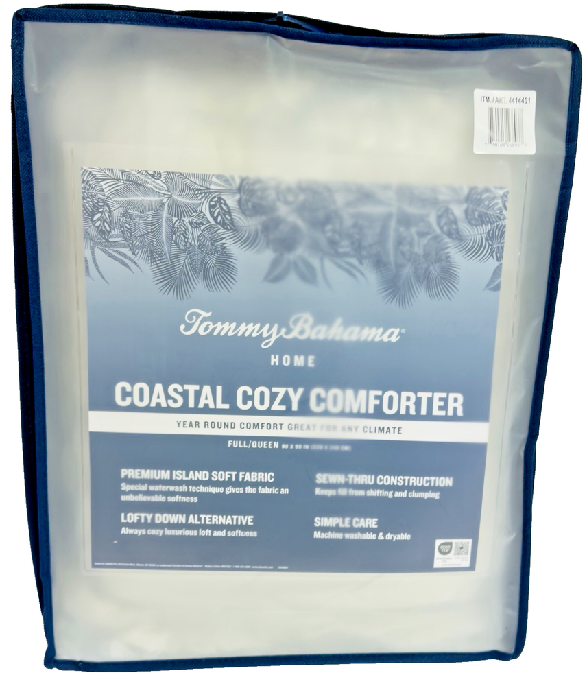 Tommy Bahama Home Butter Soft Down Comforter, , Queen Coastal Cozy light gray