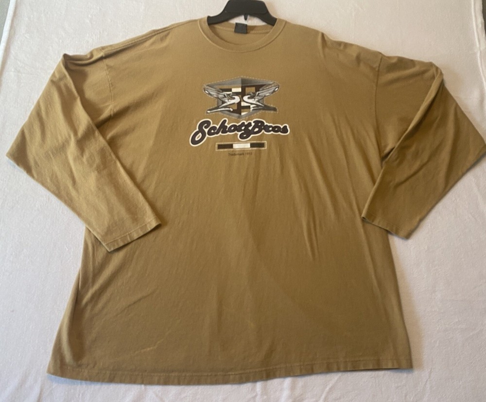 Schott Bros Mens T-shirt Shirt Long Sleeve Graphic Crew Neck Sz 3XL MINOR FLAWS