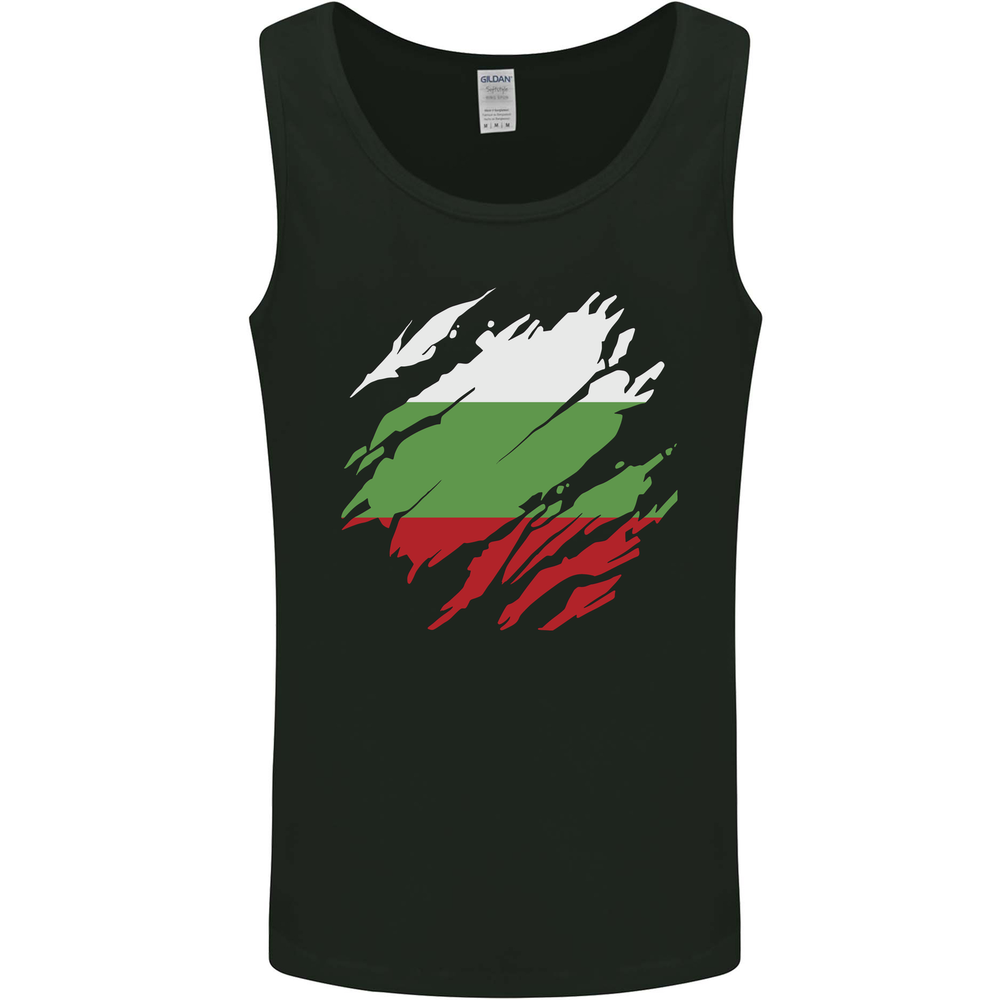 Torn Bulgaria Flag Bulgarian Day Football Mens Vest Tank Top