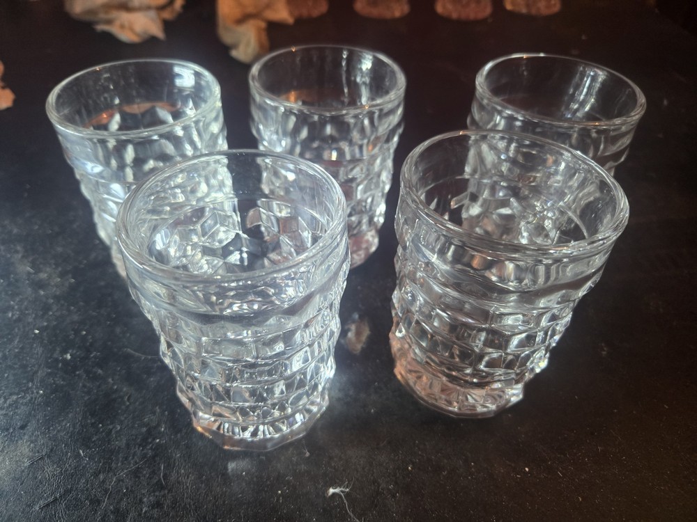Set Of 5 Fostoria American 8oz Large Straight Tumblers