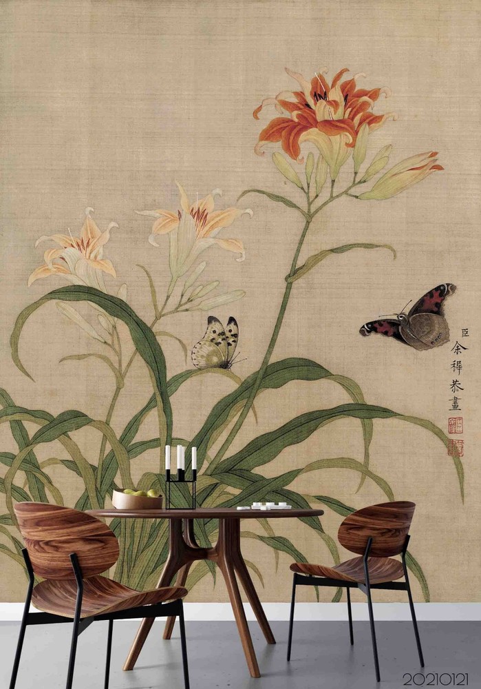 3D Yu Zhi Flower Chinese Painting Wall Murals Wallpaper Murals Wall Sticker 4