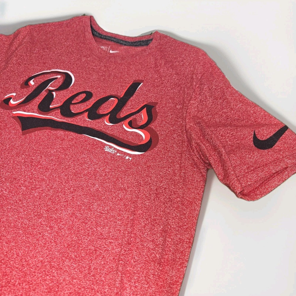 Nike Cincinnati Reds Script Spellout Men Medium Swoosh T-Shirt RED