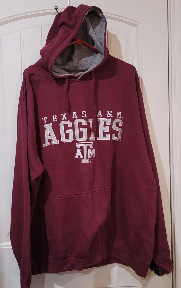 Vintage Texas A&M Aggies Maroon Hoodie Men’s Large Football College Adult 2XL Size