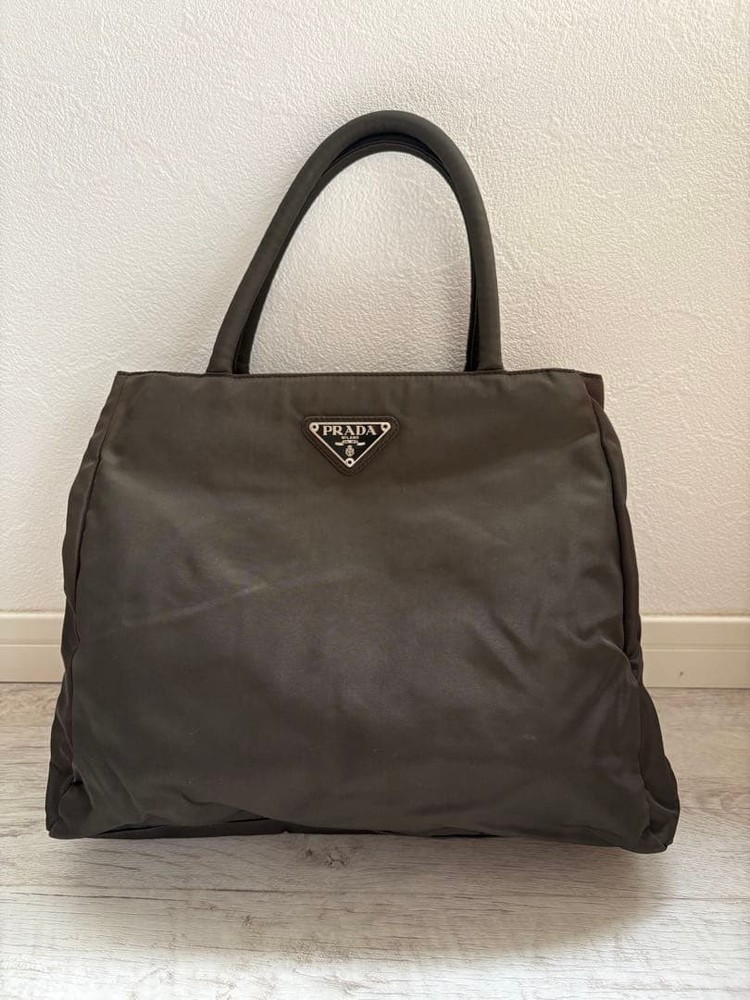 PRADA Khaki Nylon Handbag From Japan