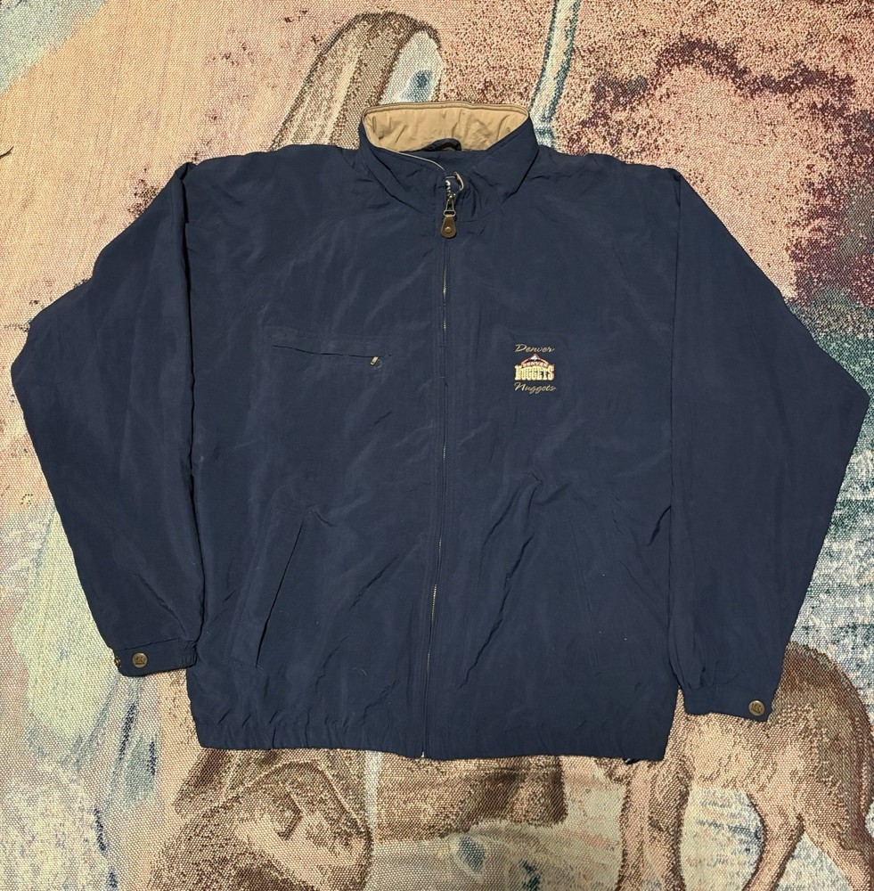 Vintage 90s Denver Nuggets Lee Blue Sports Jacket Mens Medium
