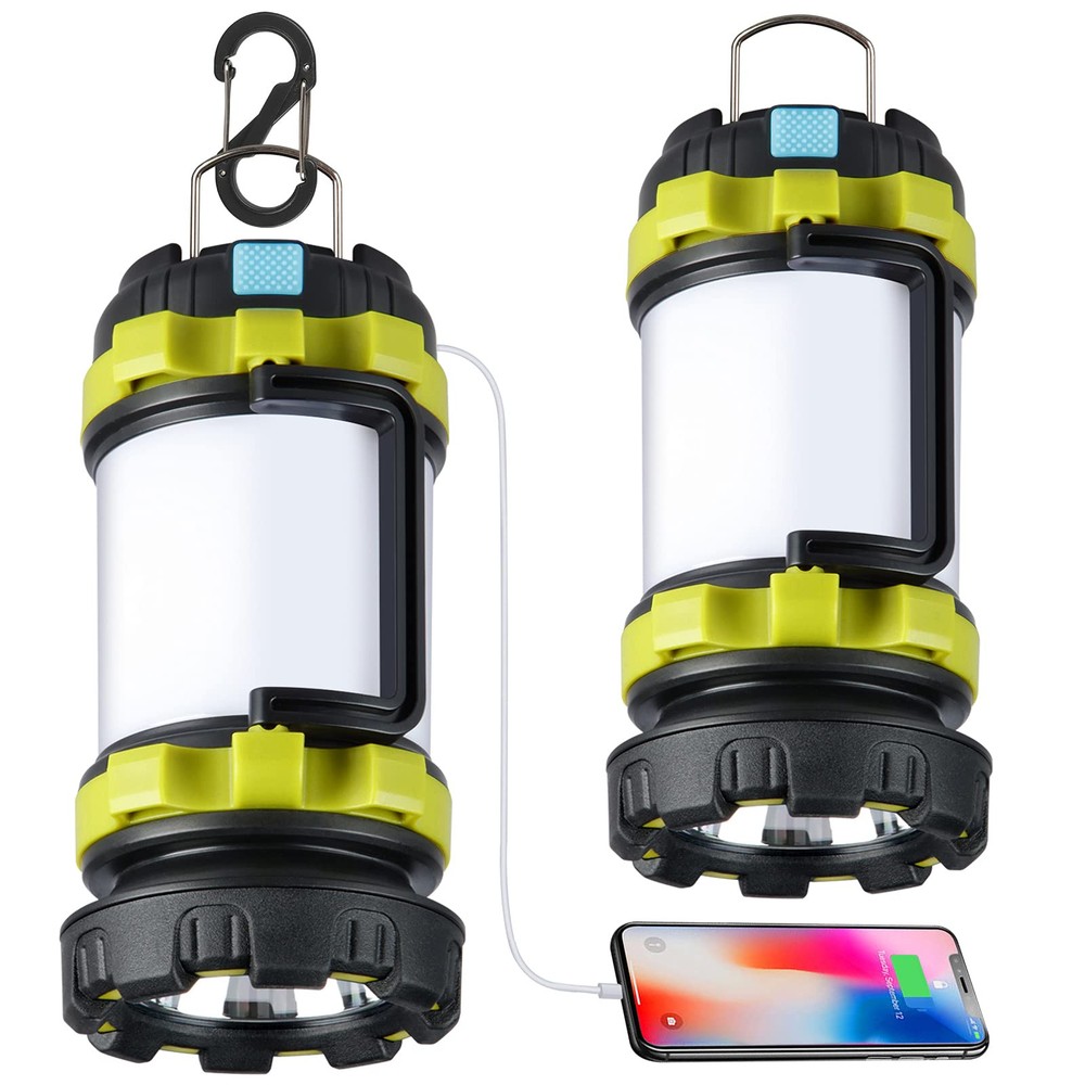 2 Pack Camping Lantern, Outdoor Led Camping Lantern, Rechargeable Flashlights...