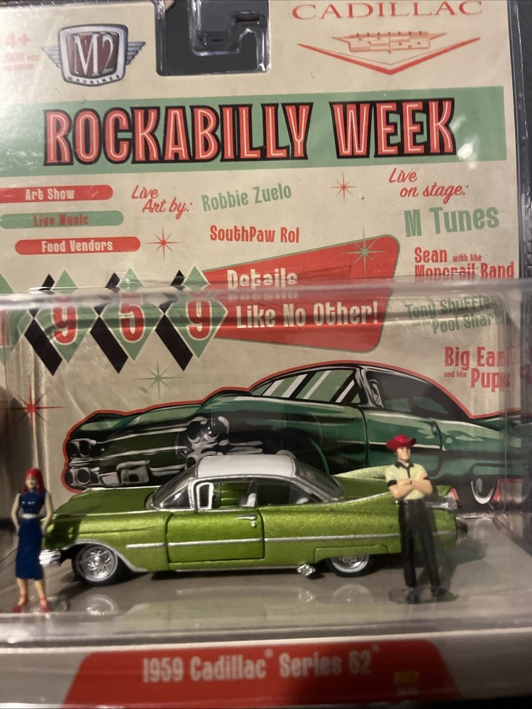 M2 Machines 1959 Caddillac Series 62 Diorama Rockabilly Week 1:64 R07 - Gift Toy