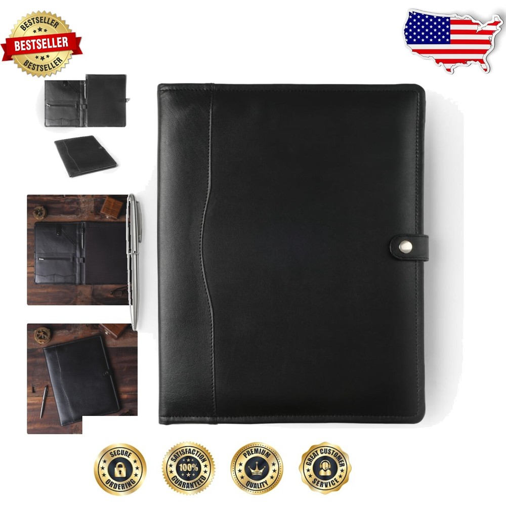 Buffalo Leather Professional Portfolio with Integrated Cardholder for Business Professionals  