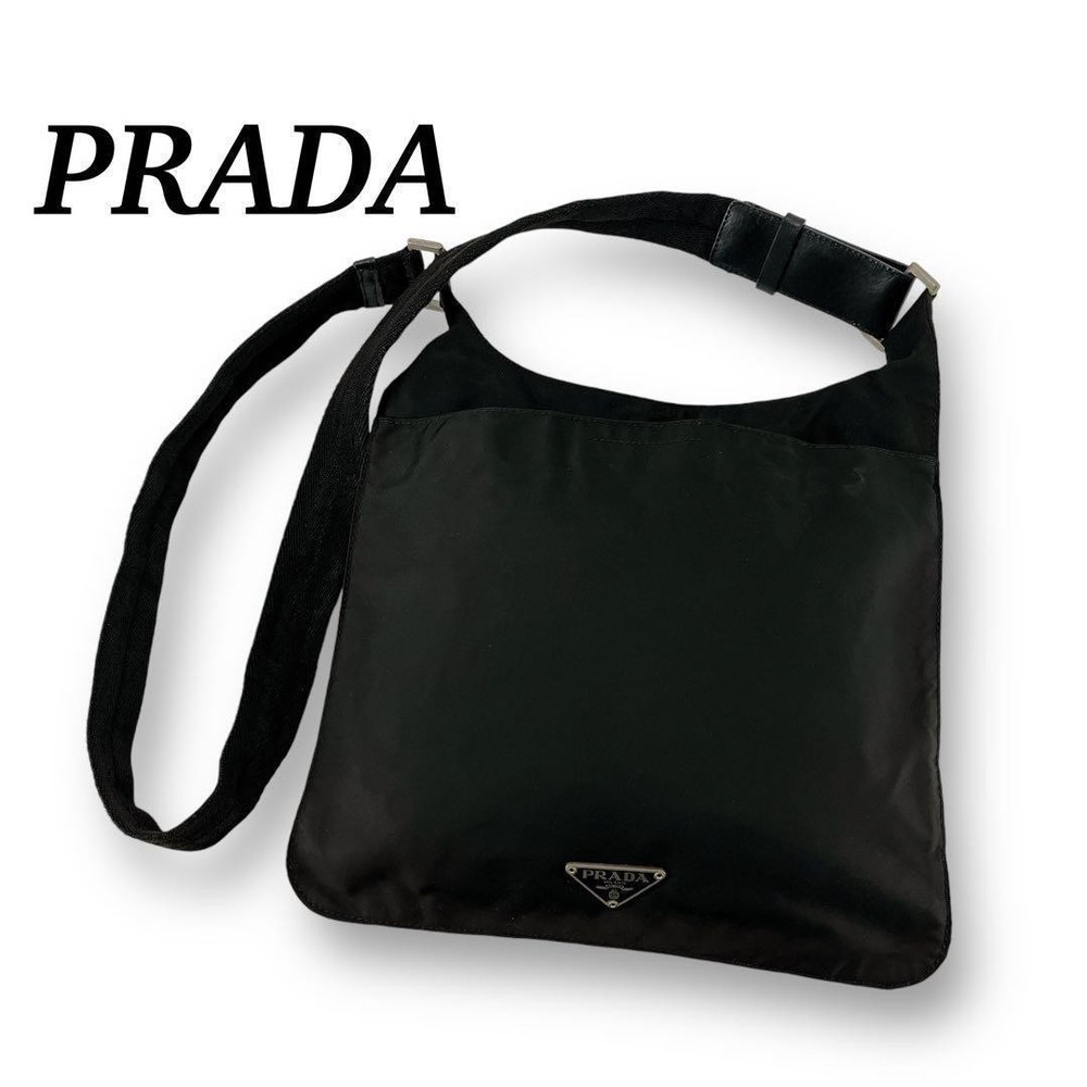 Prada Black Nylon Camera Bag with Triangle Logo Pre-Owned