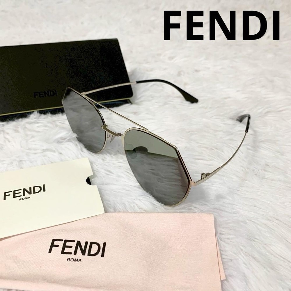 Fendi FF0194S Blue Leather Sunglasses Case Like New