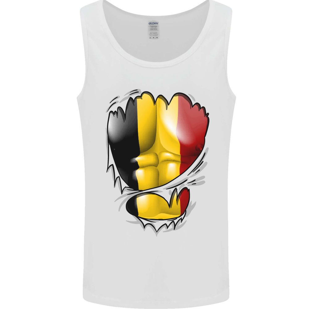 Gym Belgian Flag Ripped Muscles Belgium Mens Vest Tank Top