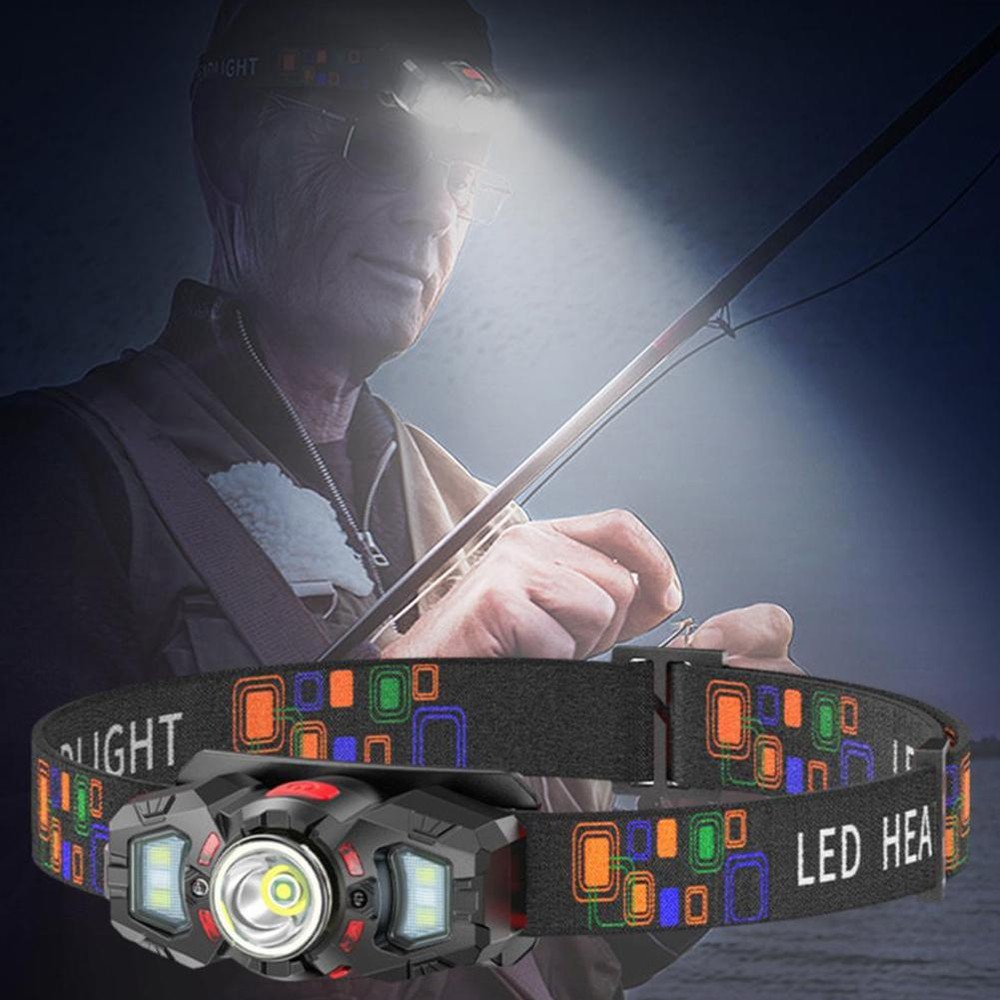 Portable Induction LED Headlamp USB Rechargeable Headlight Smart Motion Se T7N7