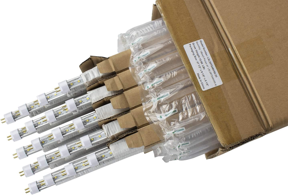 20 Pack of 4Ft 28W T5 LED Tube W Sun White 6500K & over 2.0 PPF/180 Lumen/W, Per