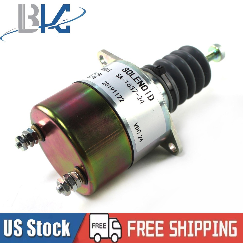 Fuel Stop Solenoid SA-1637-24 307-1101 24V For Onan MEP002A MEP003A Woodward USA