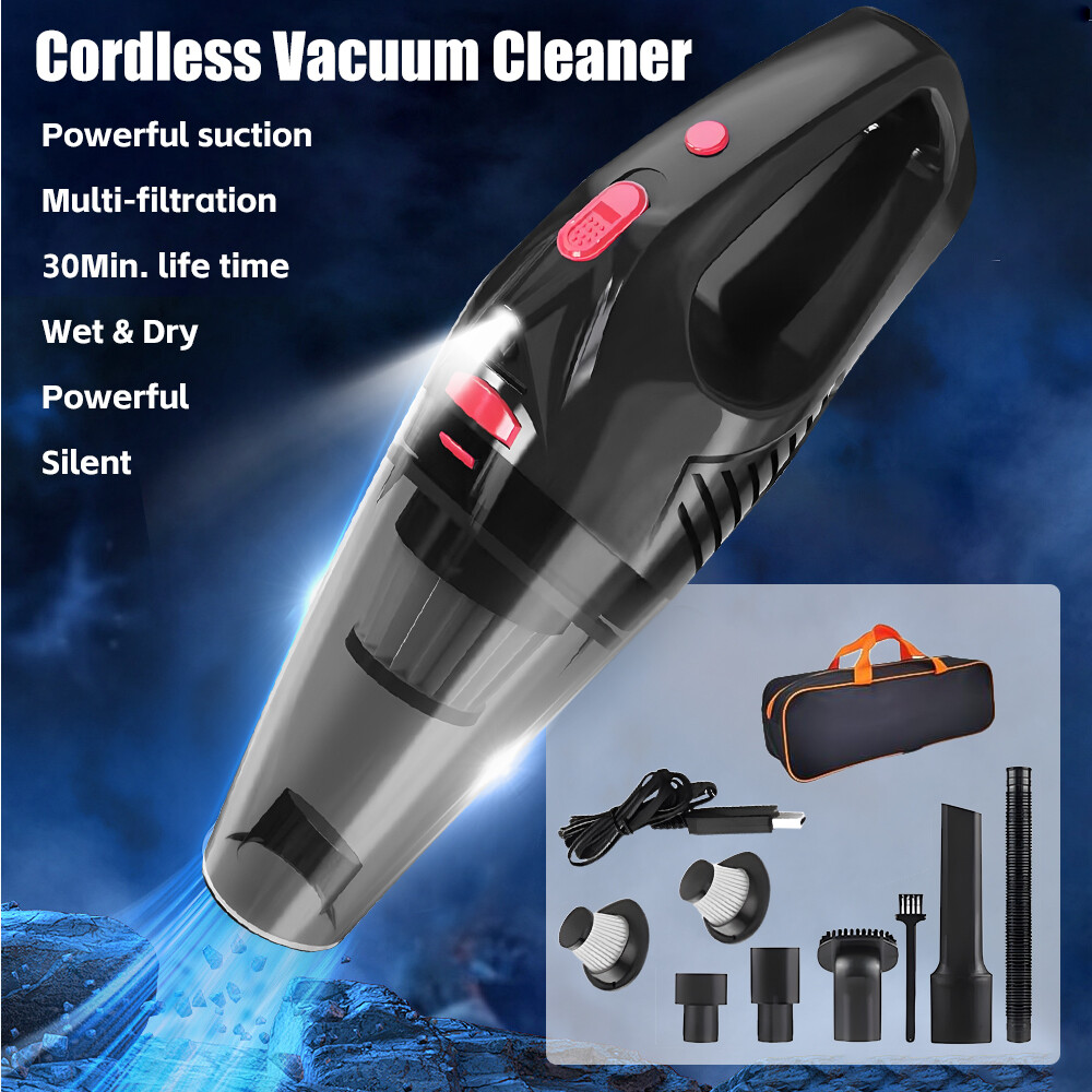45000RPM Cordless Handheld Vacuum Cleaner Dust Buster Charging LED For Car Home