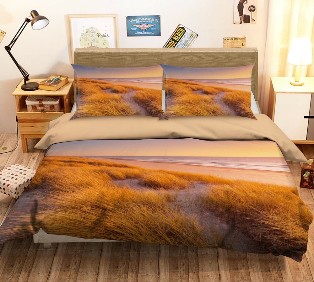 3D Yellow Grass ZHUA3302 Bed Pillowcases Quilt Duvet Cover Set Queen King Zoe