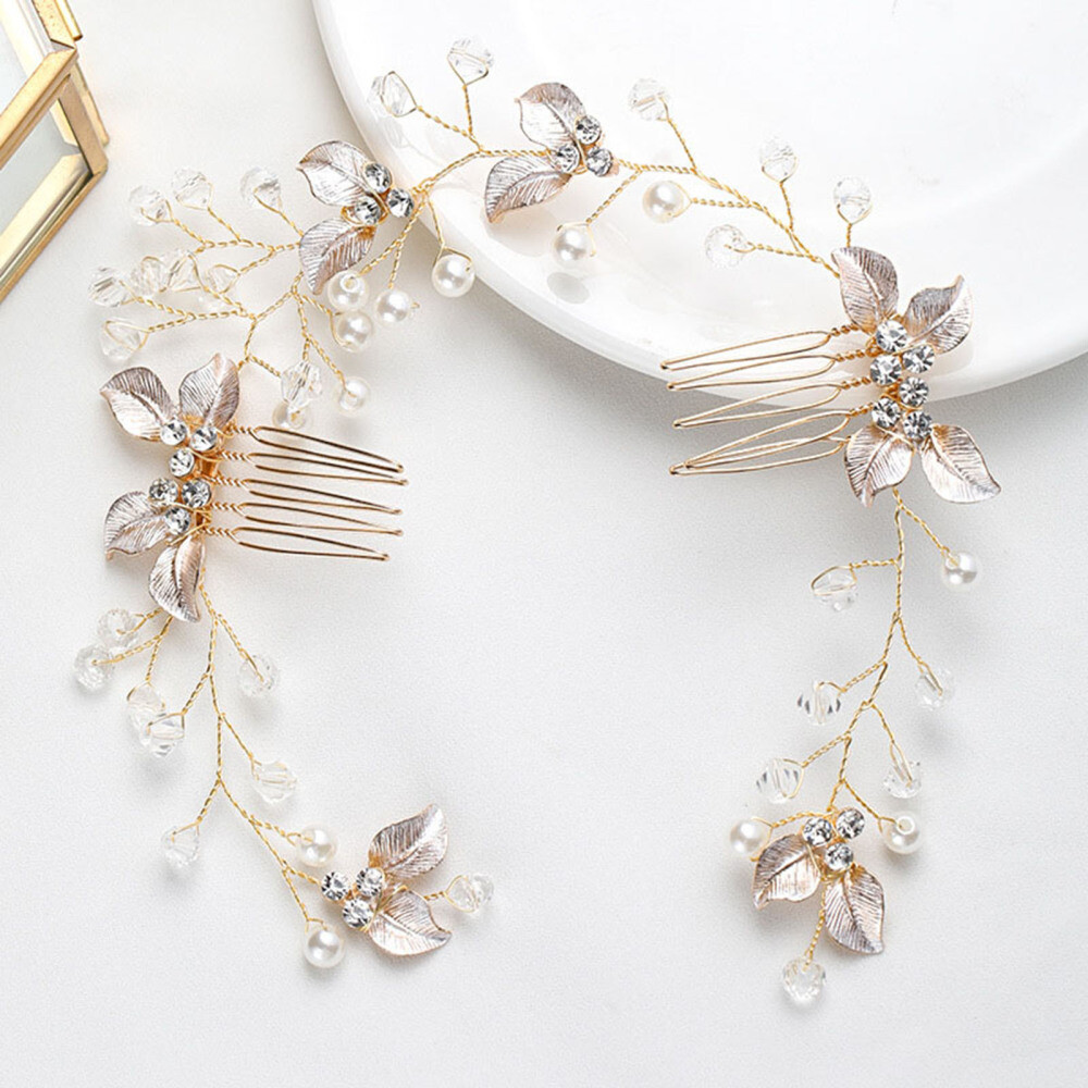 Woman Hold Gold Hair Comb Clips for Woman Hair Headdress Decorative Ornaments ﻿