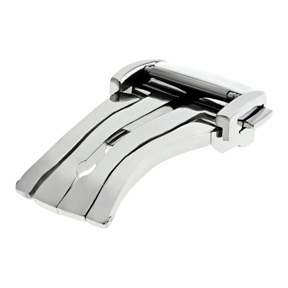 20Mm Steel Buckle Strap Band Clasp Leather Deployment For Omega Seamaster Planet