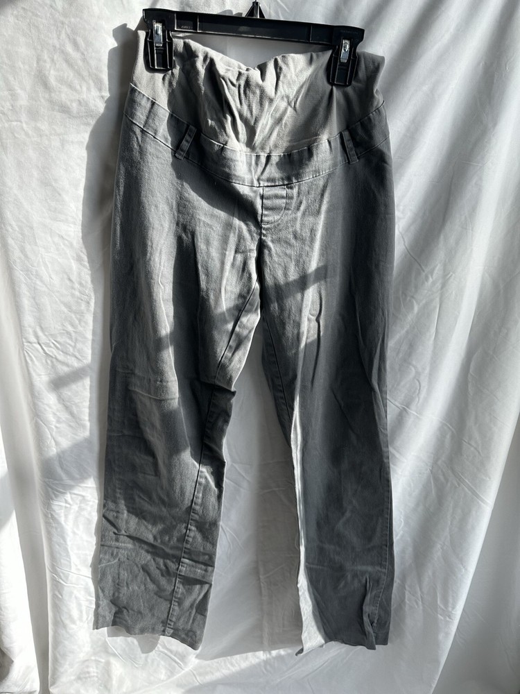 Motherhood Maternity Gray Pull-On Dress Pants with Belly Band Size M