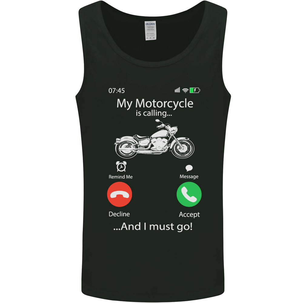 My Motorcycle Is Calling Biker Motorbike Mens Vest Tank Top