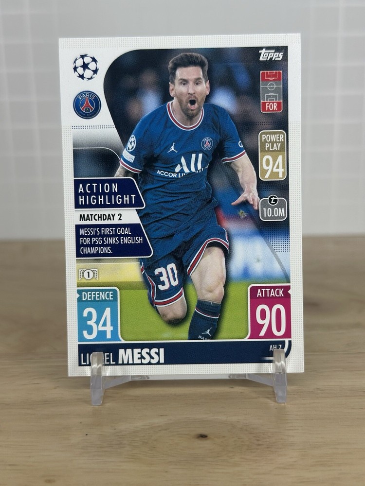 2021-22 Topps Match Attax UEFA Lionel Messi #AH7 Extra Action Highlight PSG