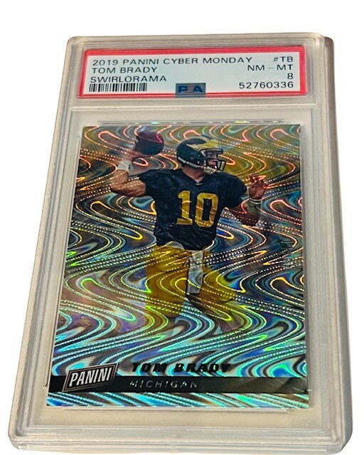 Tom Brady Swirlorama PSA 8 POP 1/1 sp insert 2019 Panini Cyber Monday /50 RARE-image