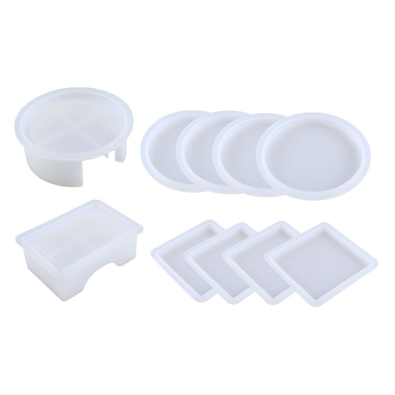 Round and Square Epoxy Resin Silicone Molds for Crafting