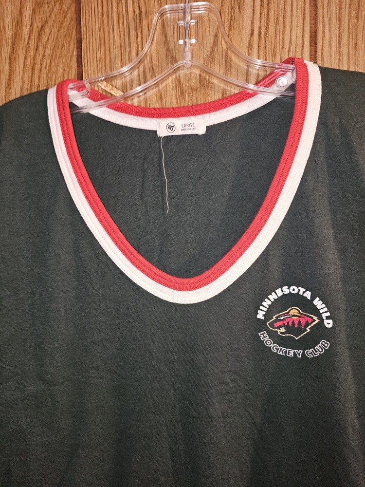 Minnesota Wild Retro Throwback Xl Womens Green Graphic Logo Tshirt NHL