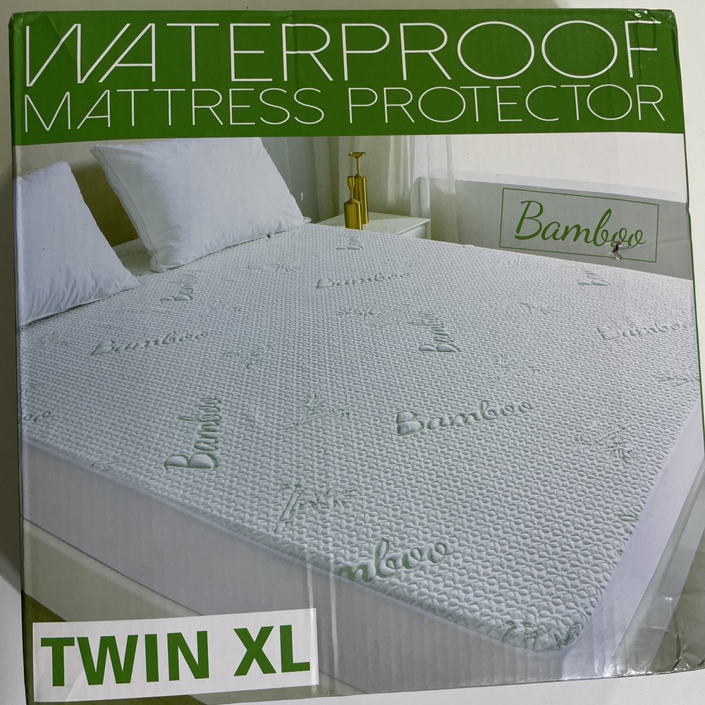 100% Waterproof Bamboo Mattress Protector - Soft Fitted Twin XL Bed Cover