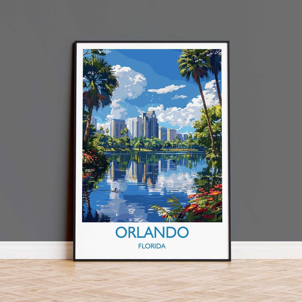 Orlando Travel Print Travel Poster Of Orlando Orlando Art Lovers Gift Florida