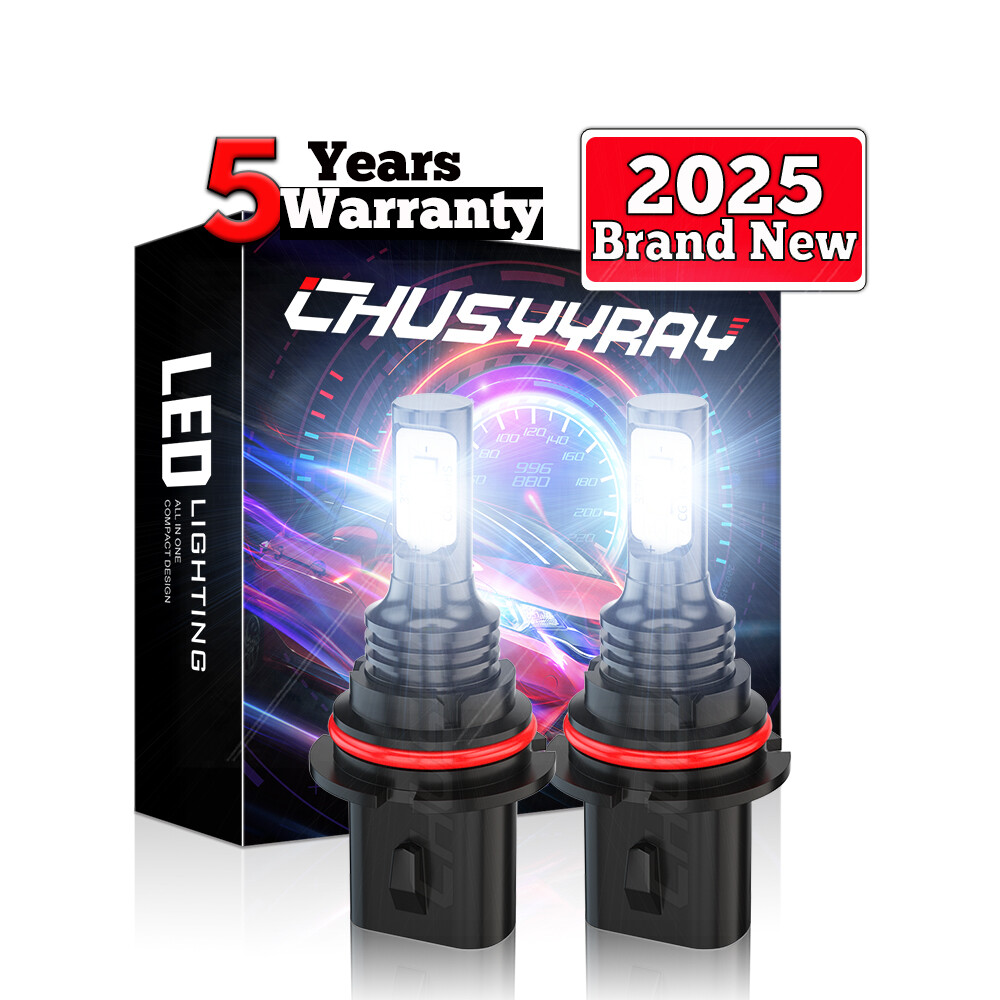 2x 9007 HB5 LED Headlight Bulbs High Low Beam 6000K White Fanless Bright