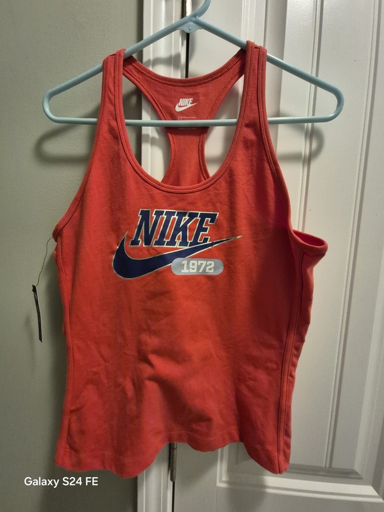 NUEVA CAMISETA NIKE Workout Racerback para mujer roja talla LG