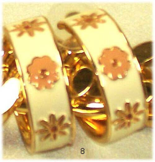 Mary Kay Ivory Half Hoop Earrings with Soft Pink Floral Accents