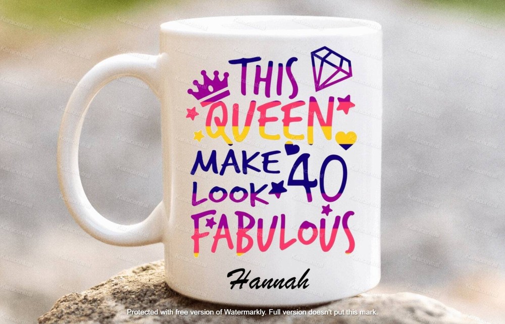 Birthday Mug Personalised 40th Birthday Mug 40th Birthday Mug Birthday Queen Mug