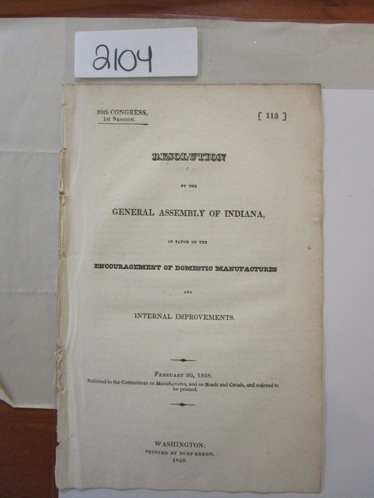 1828 Govt Report on Boosting Domestic Manufacturing #2104A