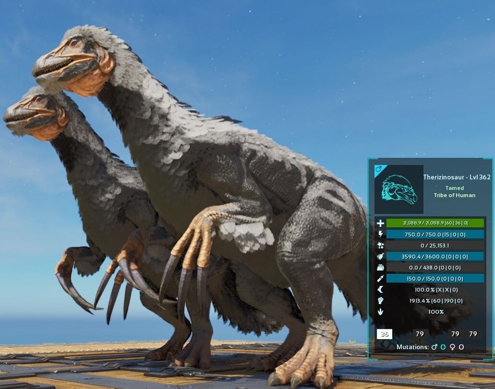 Ark Survival Ascended PVE Therizino 1913% DMG 100% IMPRINT PC XBOX PS5