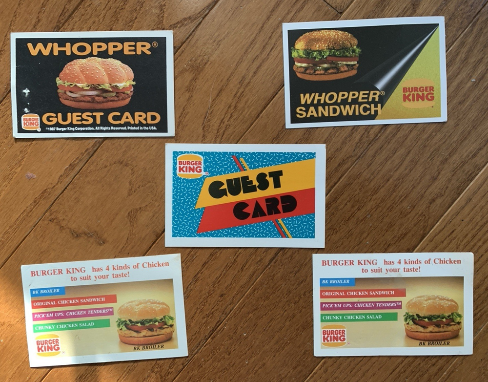 Lot of 5 Burger King Coupon Cards Expired Advertising-image