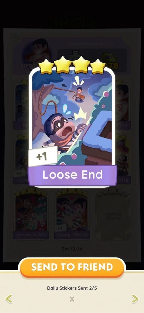 Loose End- Jingle Joy- Monopoly Go -sticker 4 Star -Fast Sent -Affordable