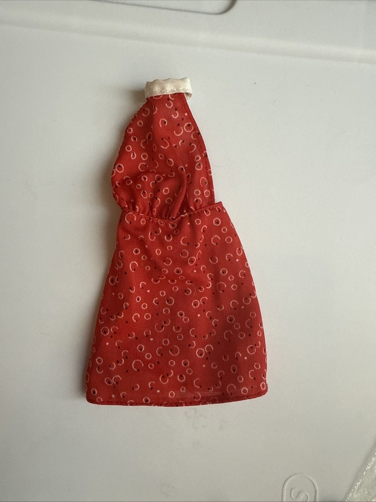 Vintage My First Barbie Fashions #3673 Red Halter Dress 1981