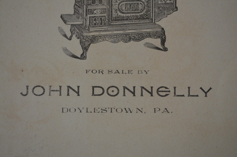 Old John Donnelly Doylestown Bucks County PA Trade Cards The New Cappello Stove