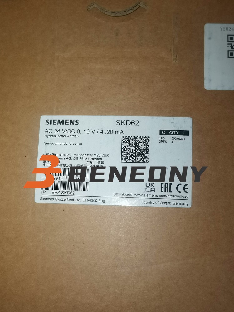 Siemens Skd62u Valve Actuator,24V,Spring Return