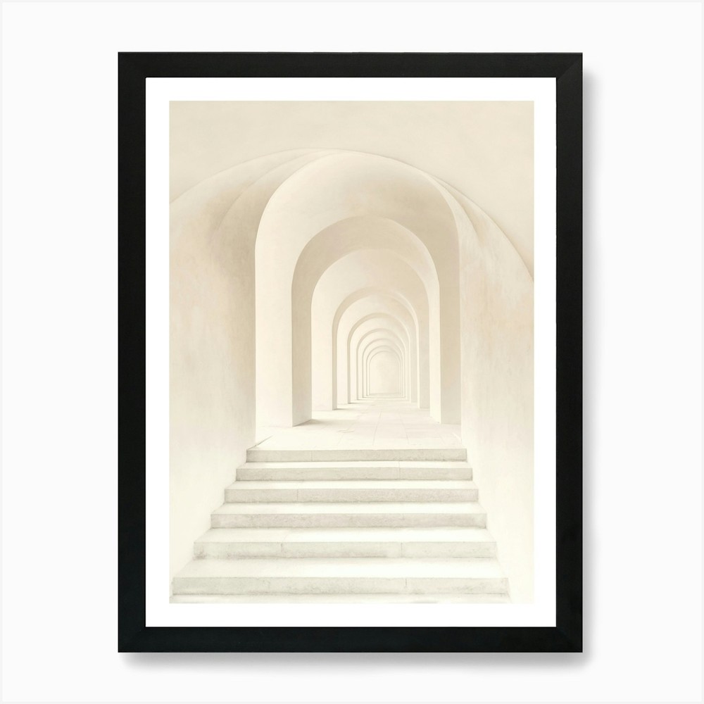 Minimalistic Serene Hallway  Art Pr Framed Wall Art Poster Canvas Print Picture