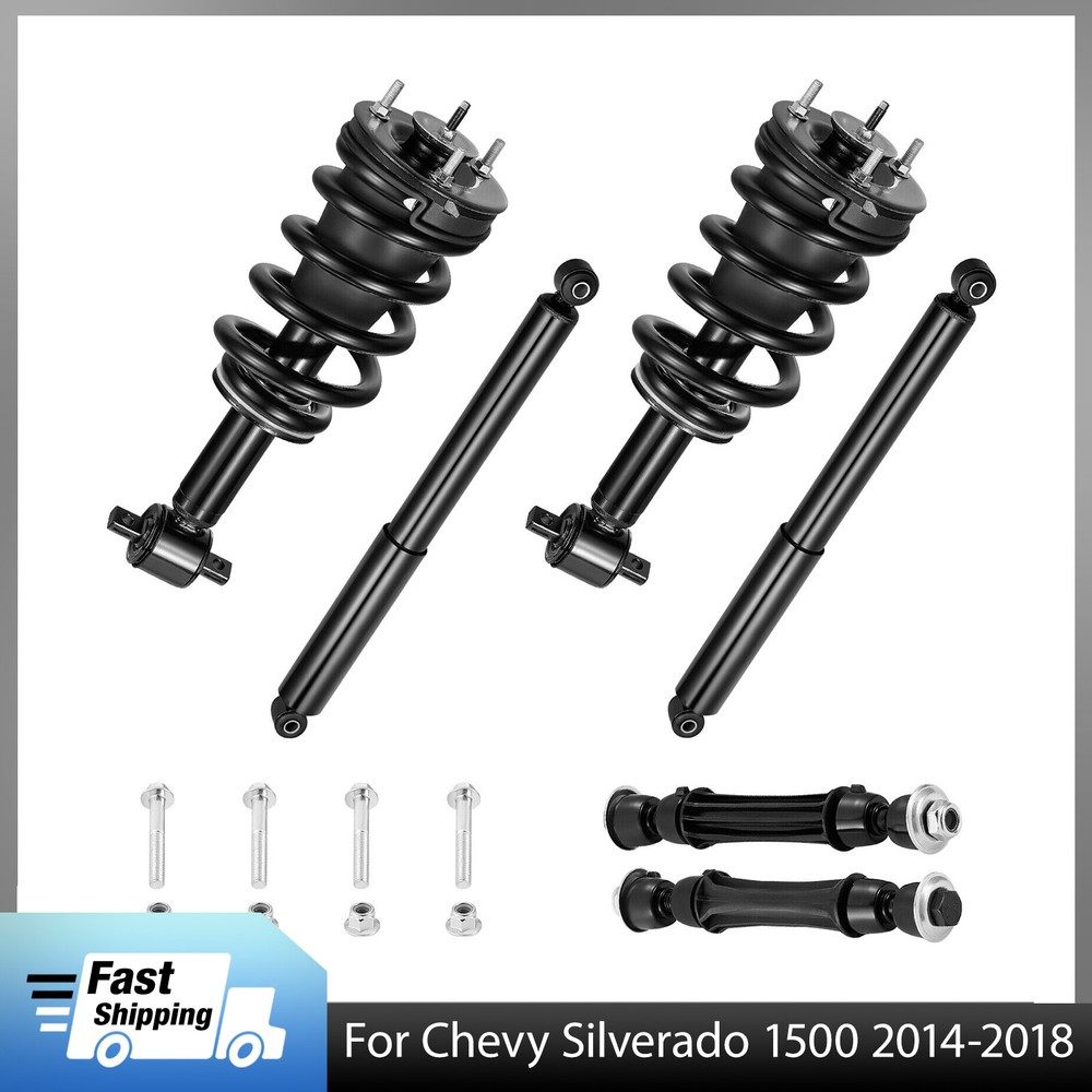 4WD Front Struts + Rear Shock + Sway Bars for Chevy Silverado GMC Sierra 1500