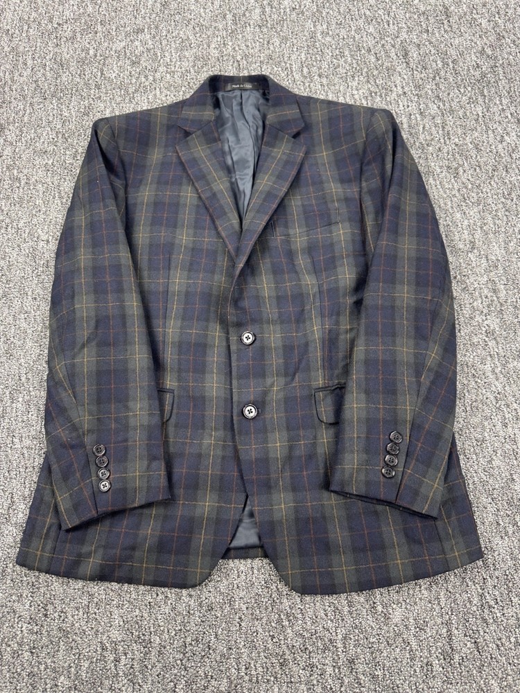 Ralph Lauren Blazer Men 40S Tartan Plaid Wool Blackwatch Sports Coat Jacket Vtg