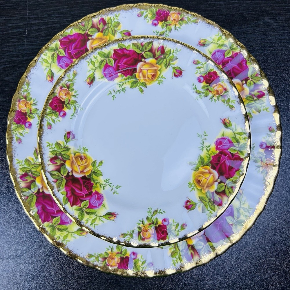 Royal Albert 1962 Bone China Plates Set of 8 Vintage Tea Party Old Country Roses