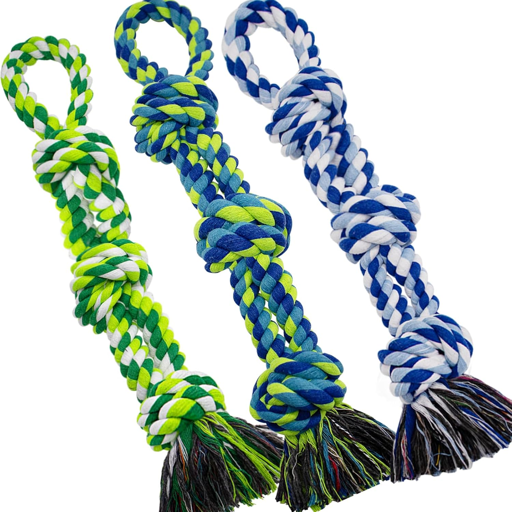 [3 Pack] Dog Rope Toys, Indestructible Dog Toys for Large and Medium Aggressive