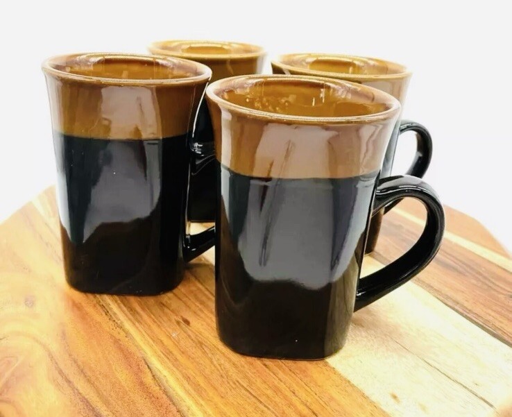 Royal Norfolk Black  & Brown Square Cocoa Coffee Mug 5