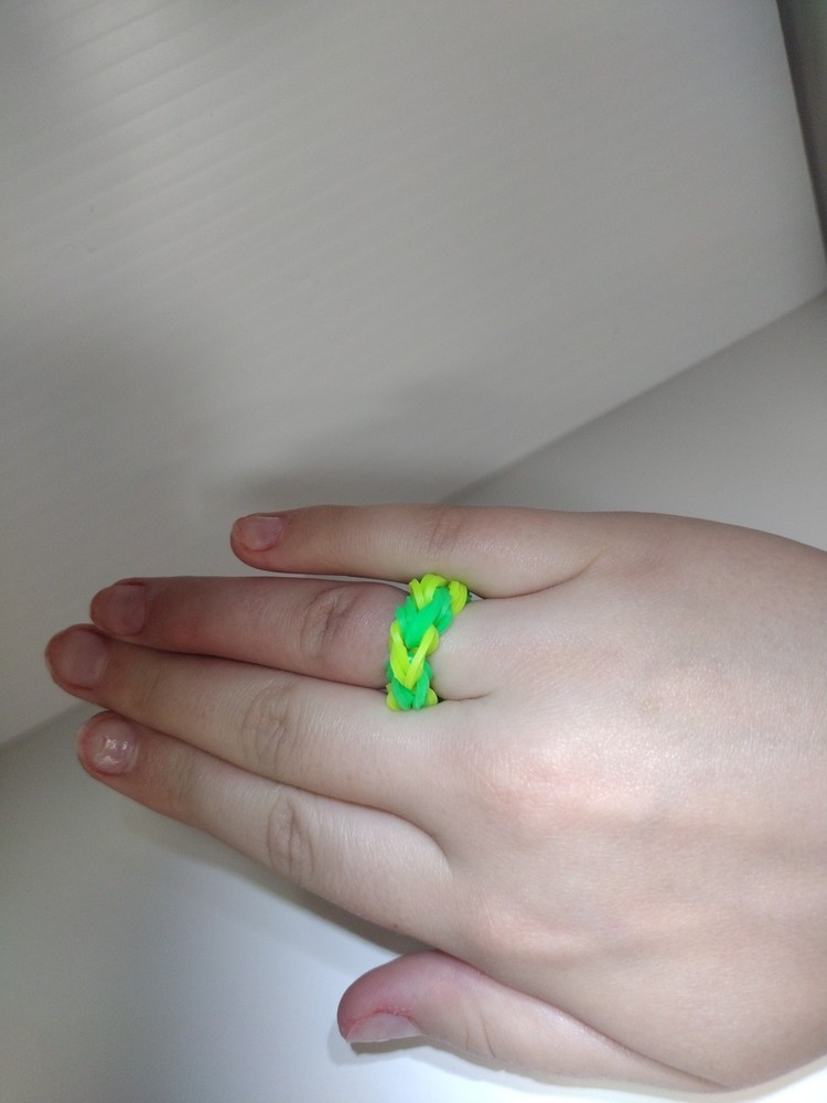Set of 2 neon fishtail loom bracelet rings in bright colors