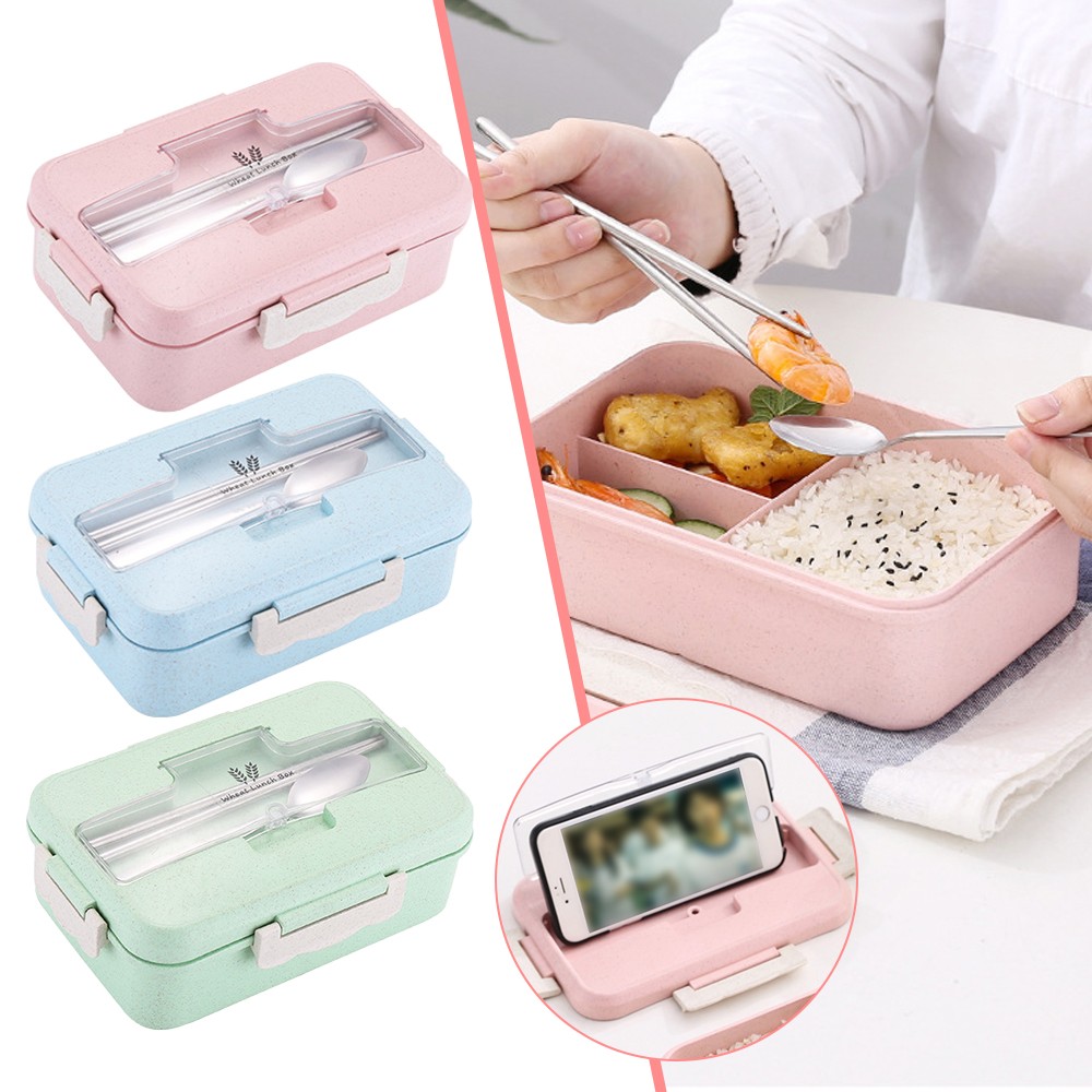 3 Compartment Leakproof Bento Lunch Box for Kids and Adults