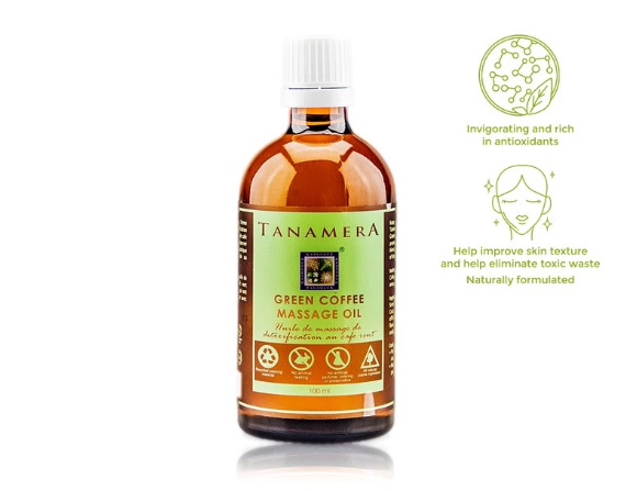 Tanamera Green Coffee Massage Oil 100ml Firming Anti-Cellulite Herbal Body Treatment
